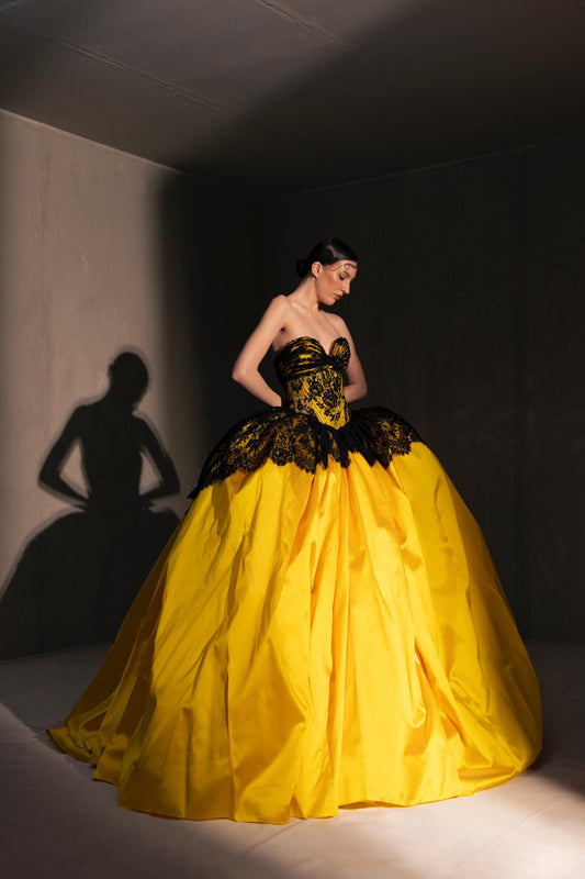 Strapless Lace Ball Gown