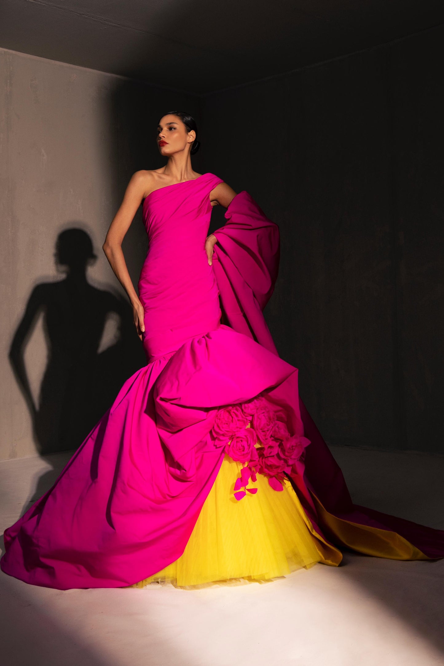 Voluminous Drop-Waisted Gown