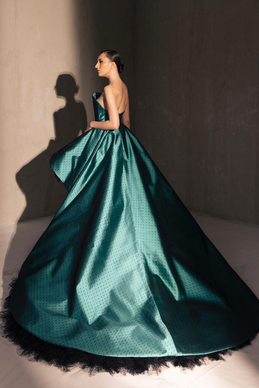 Strapless High-Low Gown