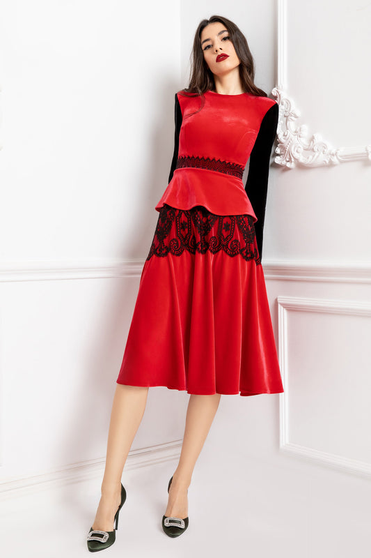 Long Sleeve Peplum Top and Skirt