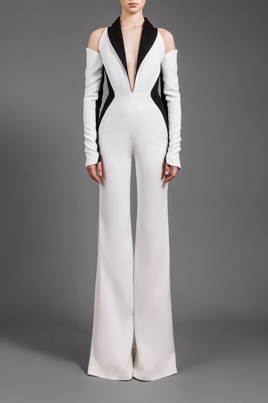 Long Sleeve Crepe Jumpsuit