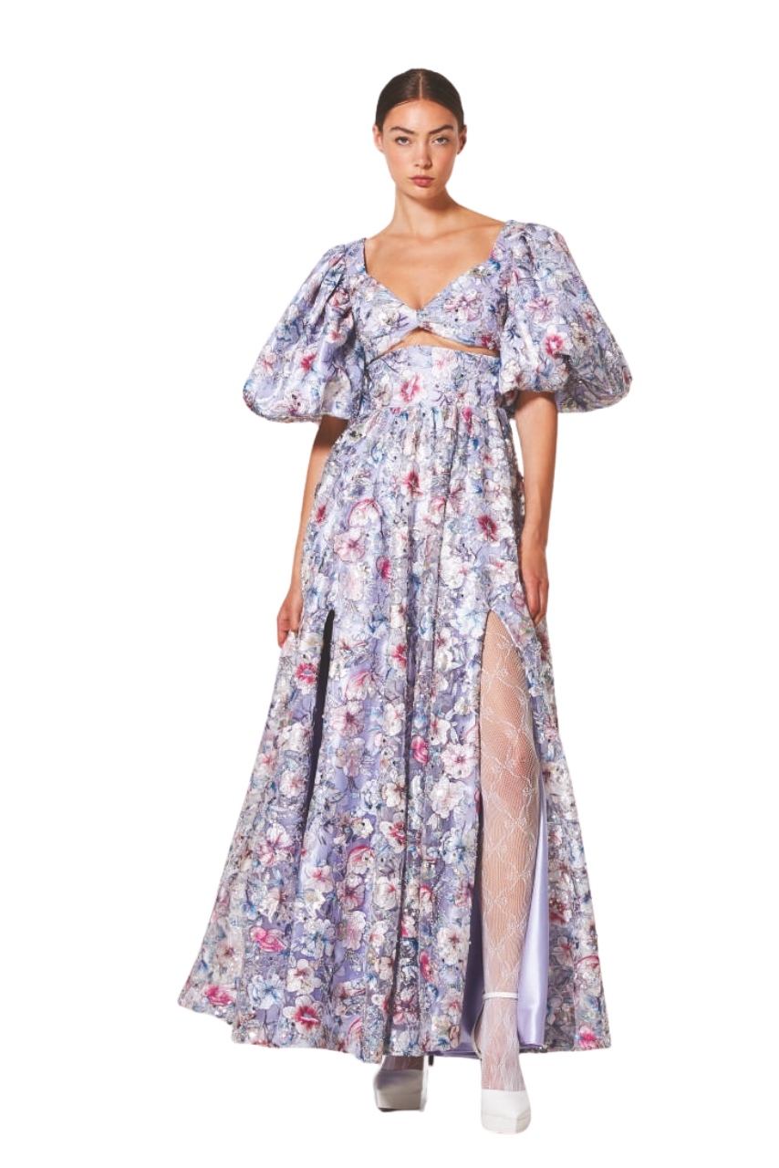 Violet Floral Dress