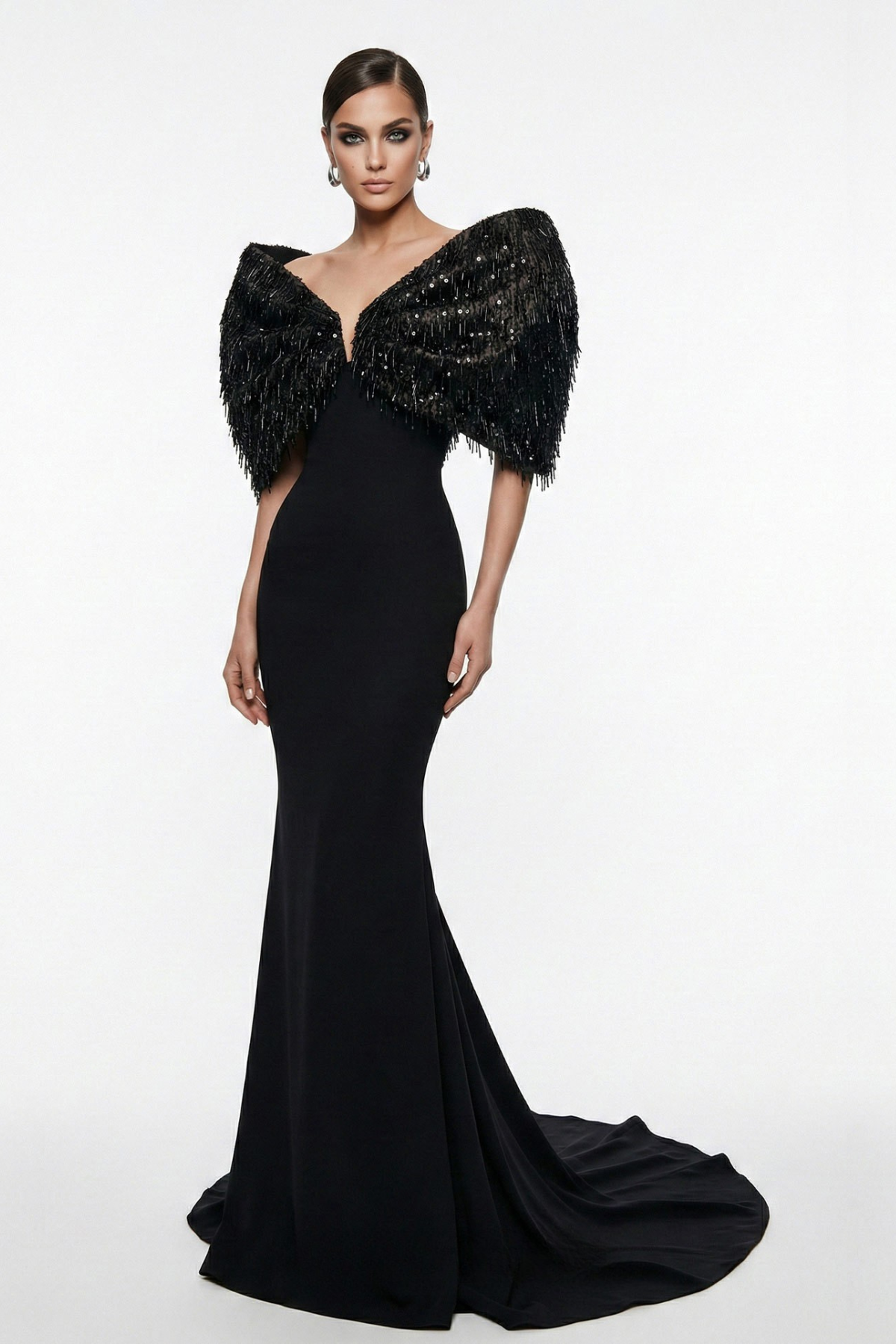 Embellished Bow Mermaid Gown