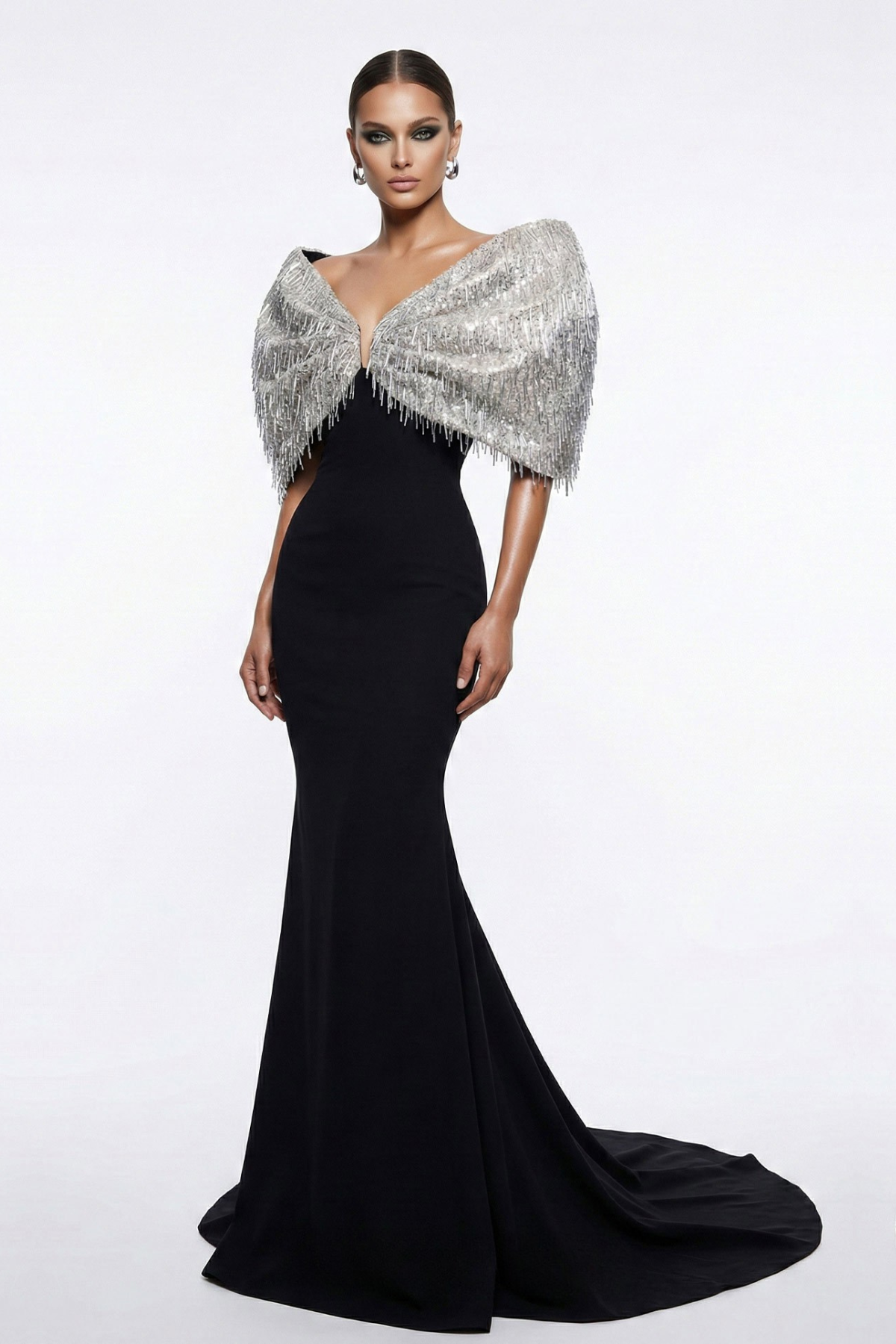 Embellished Bow Mermaid Gown