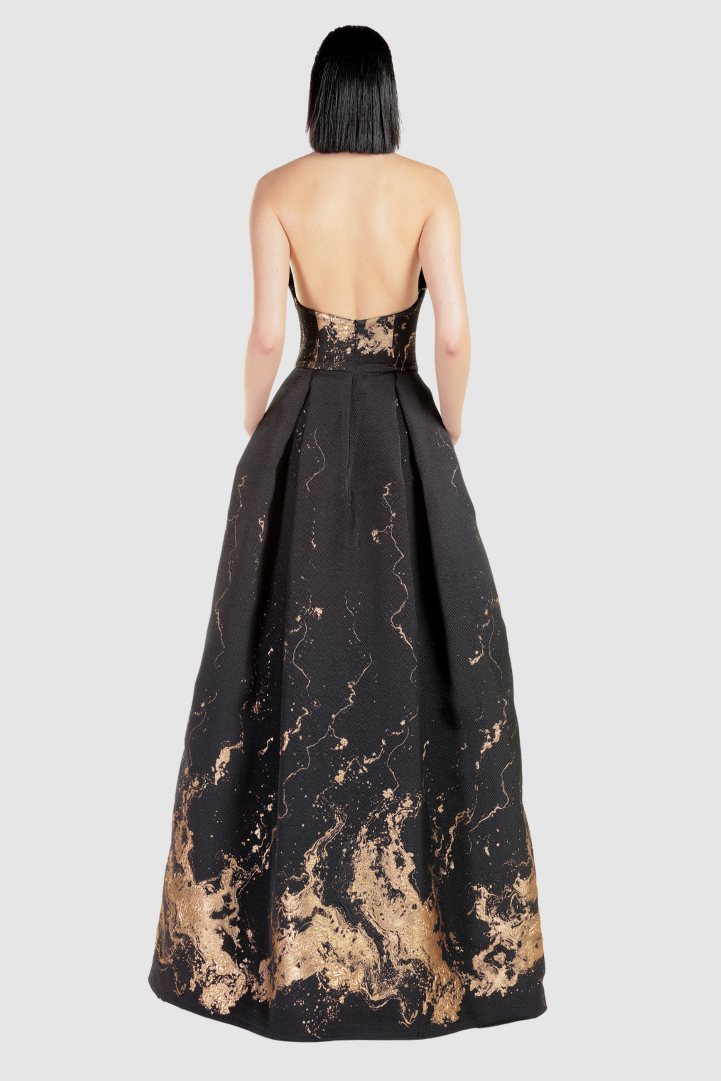 Sleeveless Marble A-Line Gown