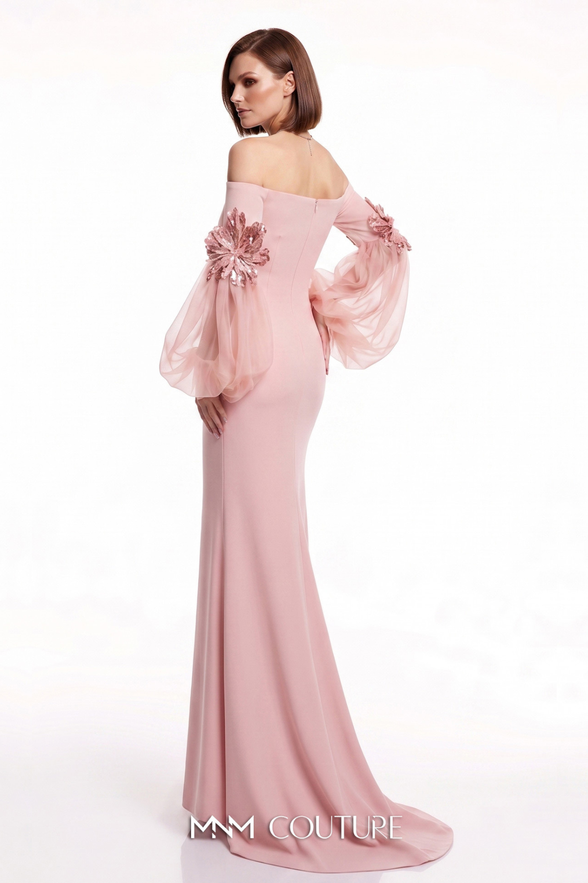 Off-Shoulder Puff Sleeve Gown