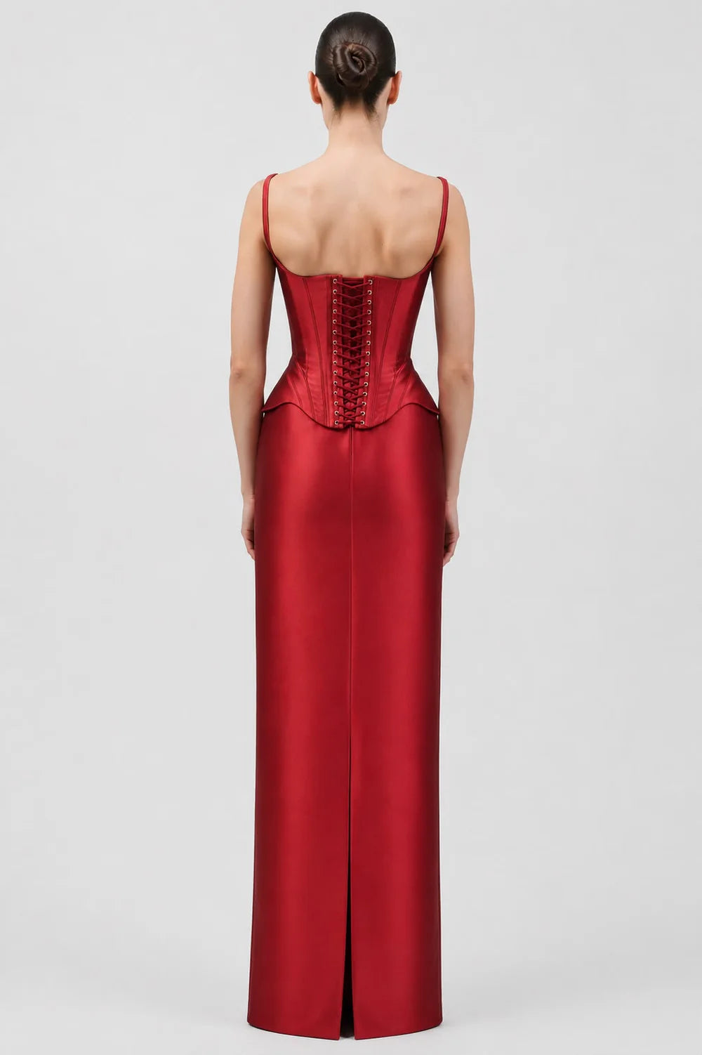 Structured Corset Top and Full-Length Skirt