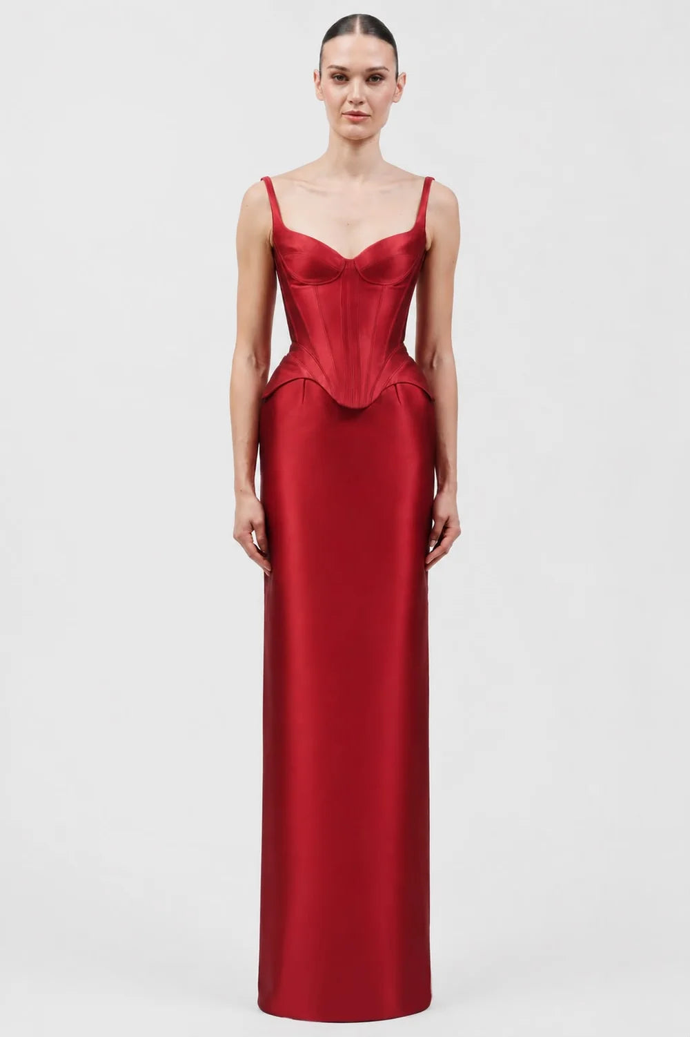 Structured Corset Top and Full-Length Skirt