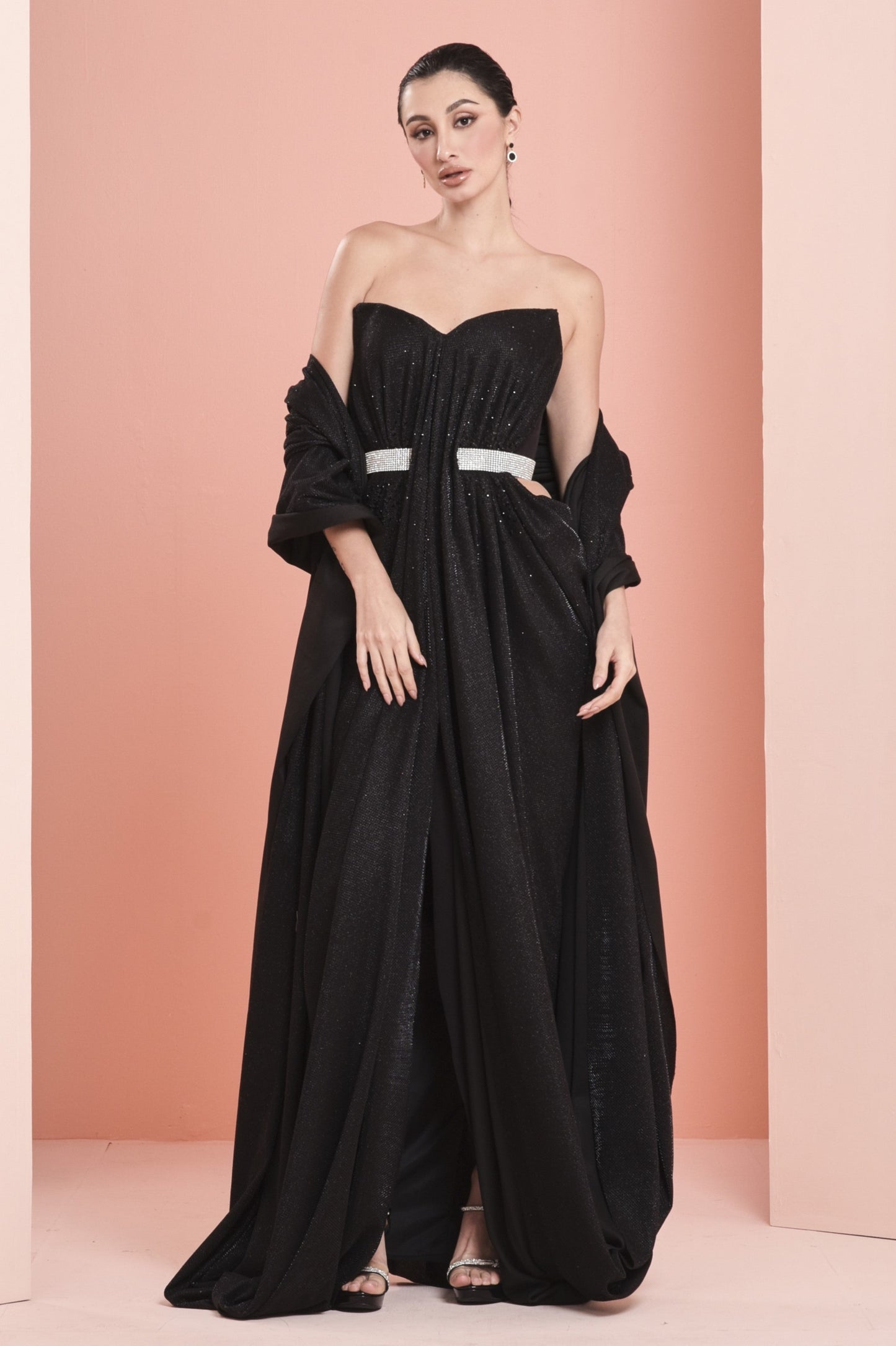Glitter Crepe Gown