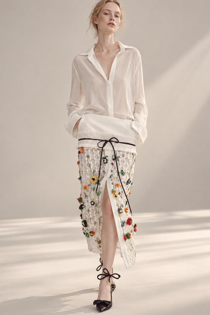 Floral Slit Skirt Set