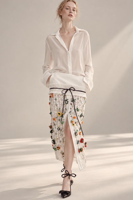 Floral Slit Skirt Set