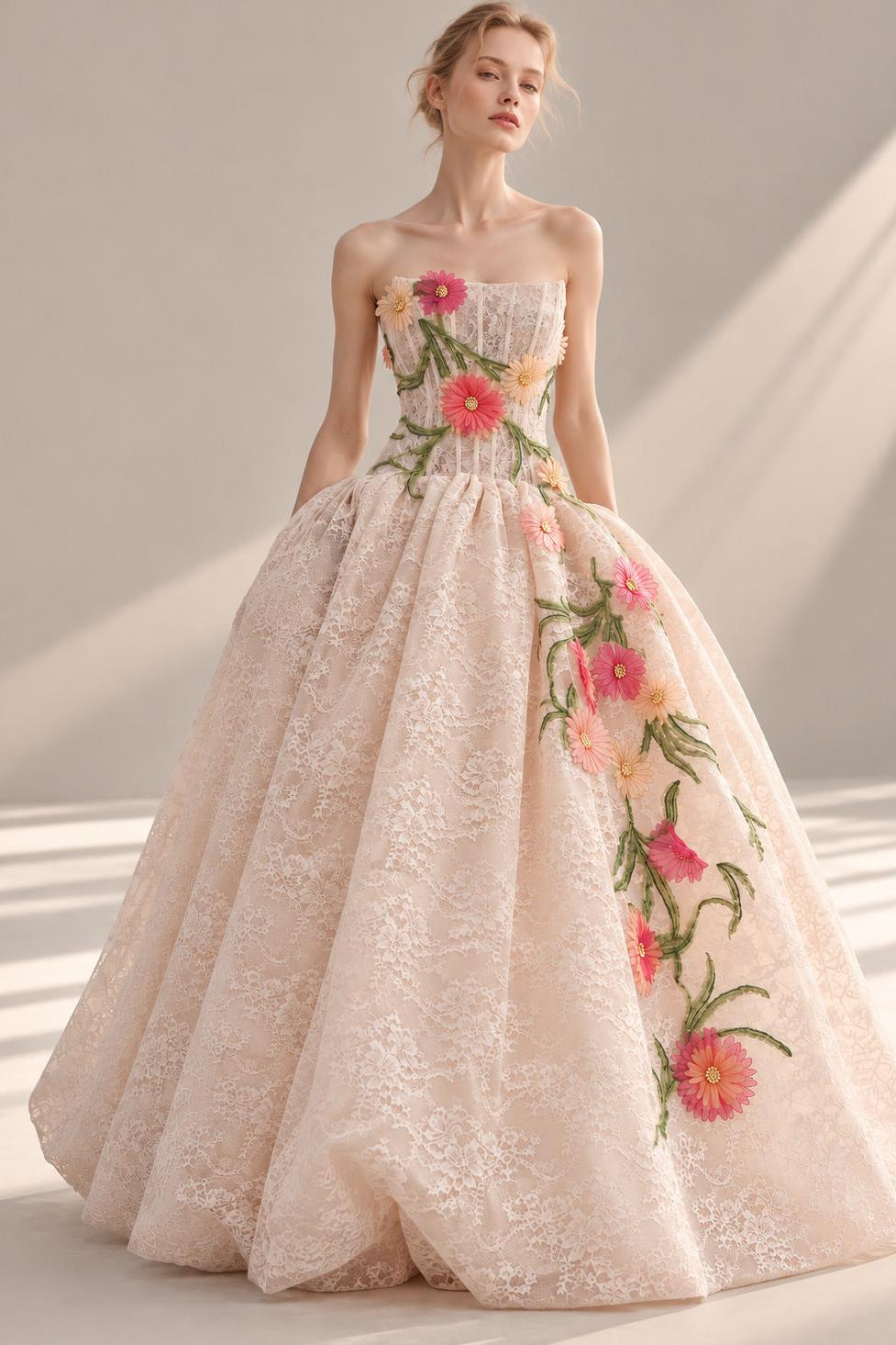 Daisy Appliqué Ball Gown