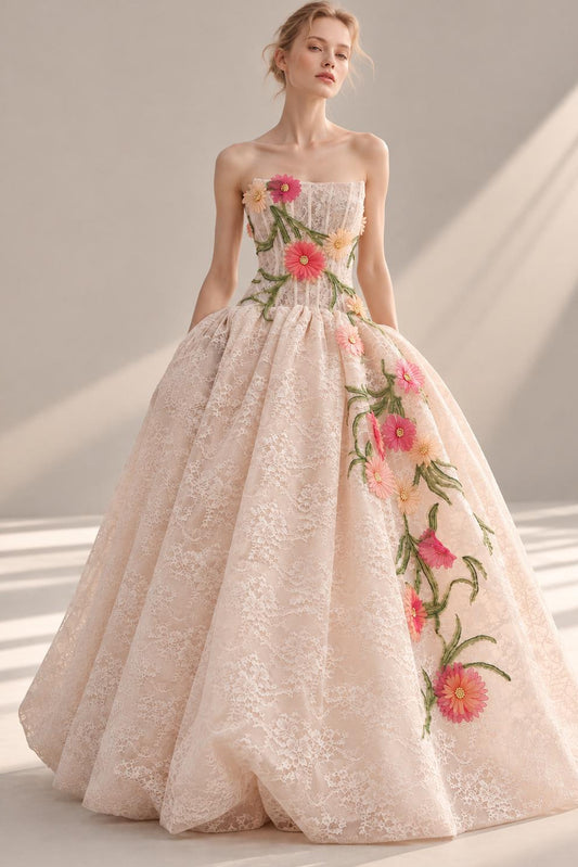 Daisy Appliqué Ball Gown