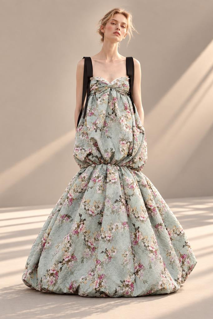 Sweetheart Balloon Floral Gown