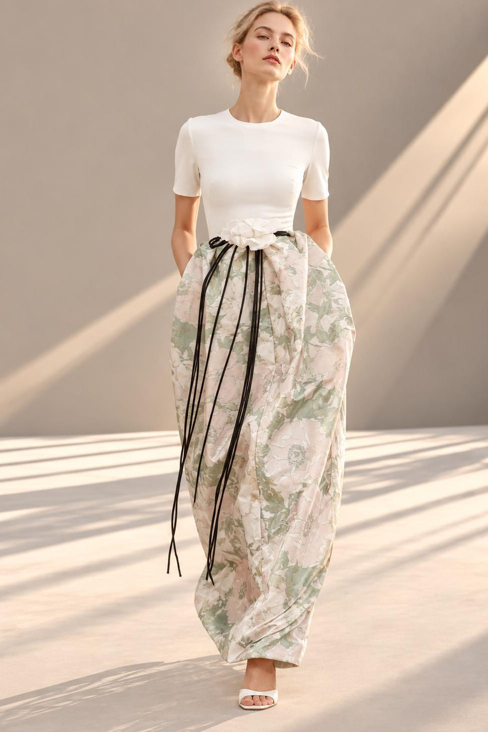 Floral Tie-Waist Skirt Set