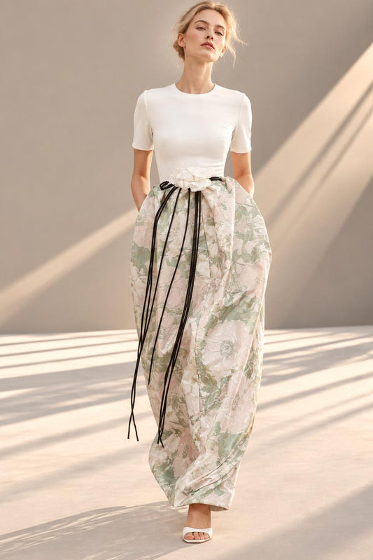 Floral Tie-Waist Skirt Set