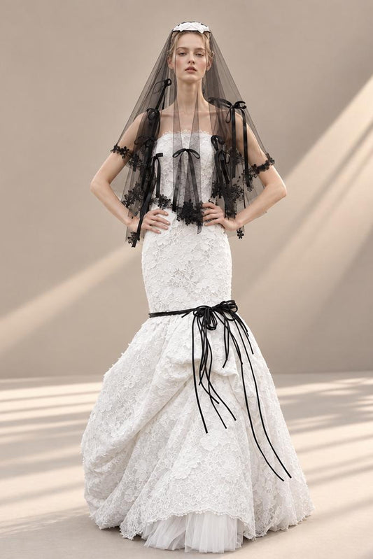 Lace Mermaid Veil Gown