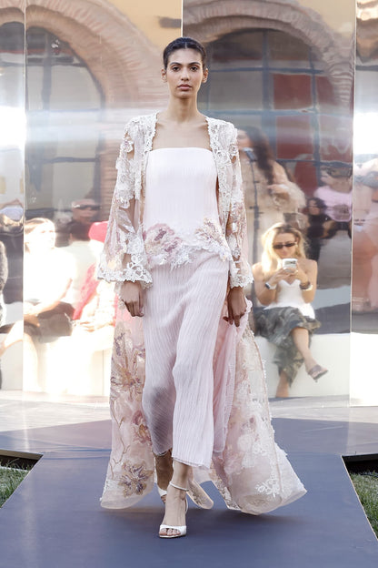 Embroidered Lace Coat Gown