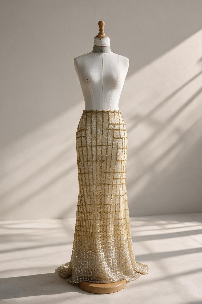 Beaded Lattice Mermaid Skirt