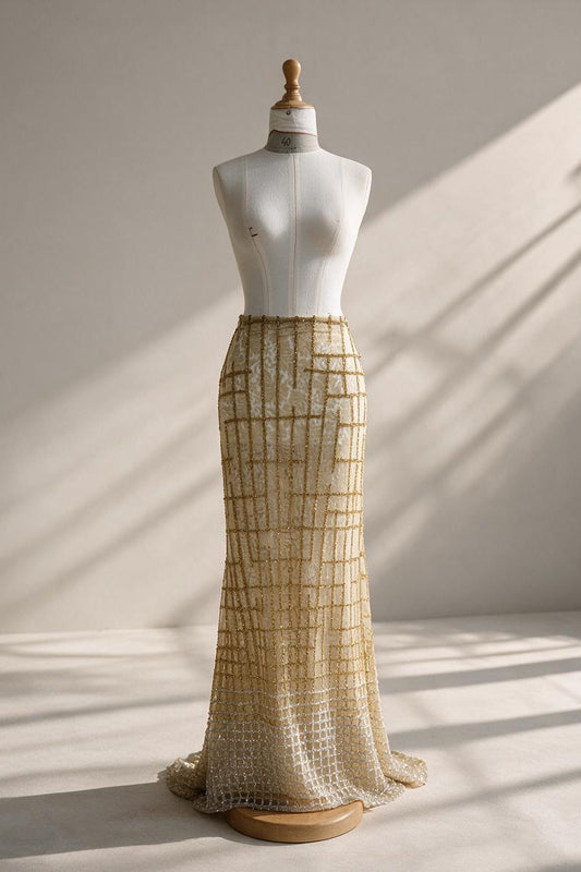 Beaded Lattice Mermaid Skirt