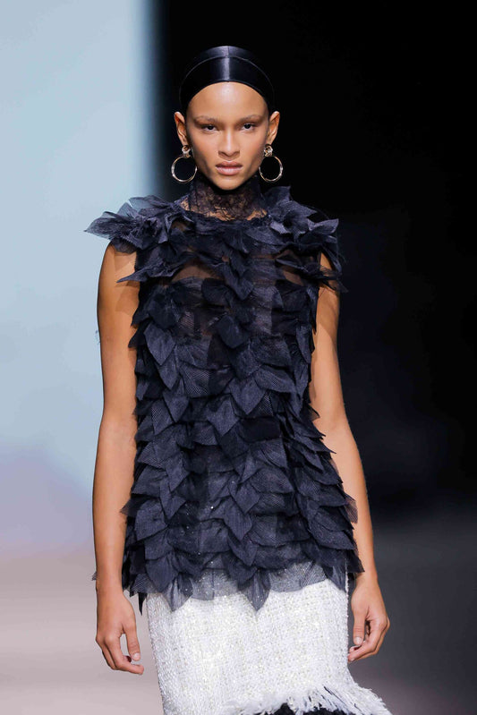 Feather Tulle Two-Piece Midi Set