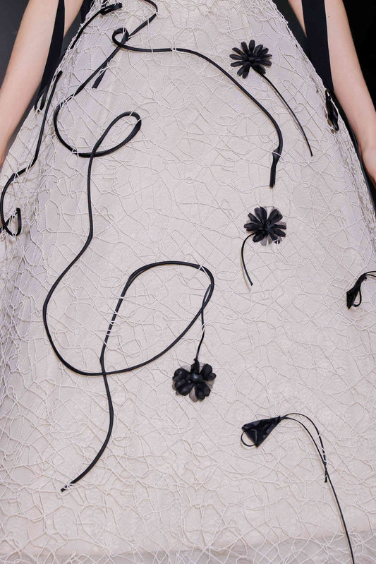 3D Floral Appliqué Midi Dress