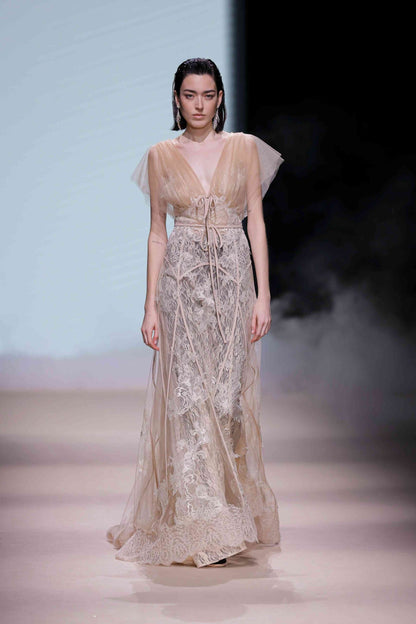 Ethereal Lace and Tulle A-Line Gown