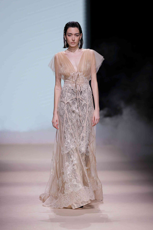 Ethereal Lace and Tulle A-Line Gown