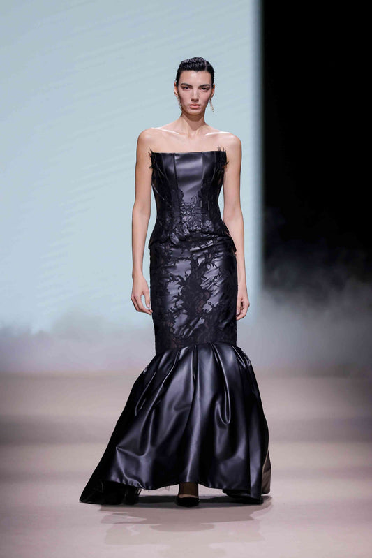 Strapless Leather Two-Piece