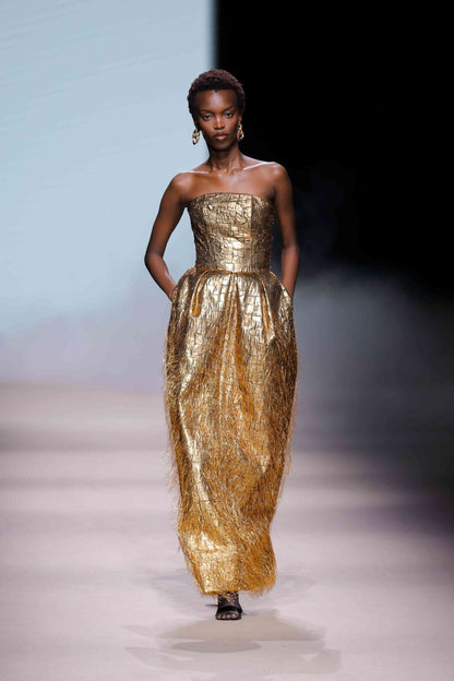 Strapless Architectural Gown