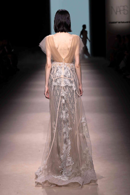 Ethereal Lace and Tulle A-Line Gown