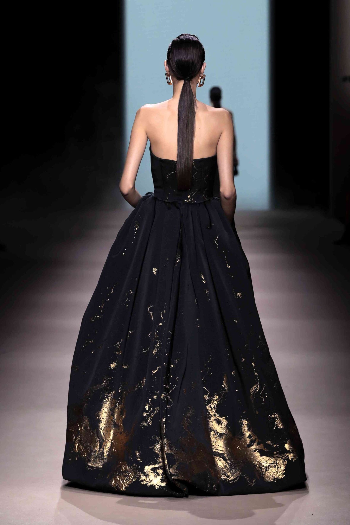 Strapless Marble A-Line Gown