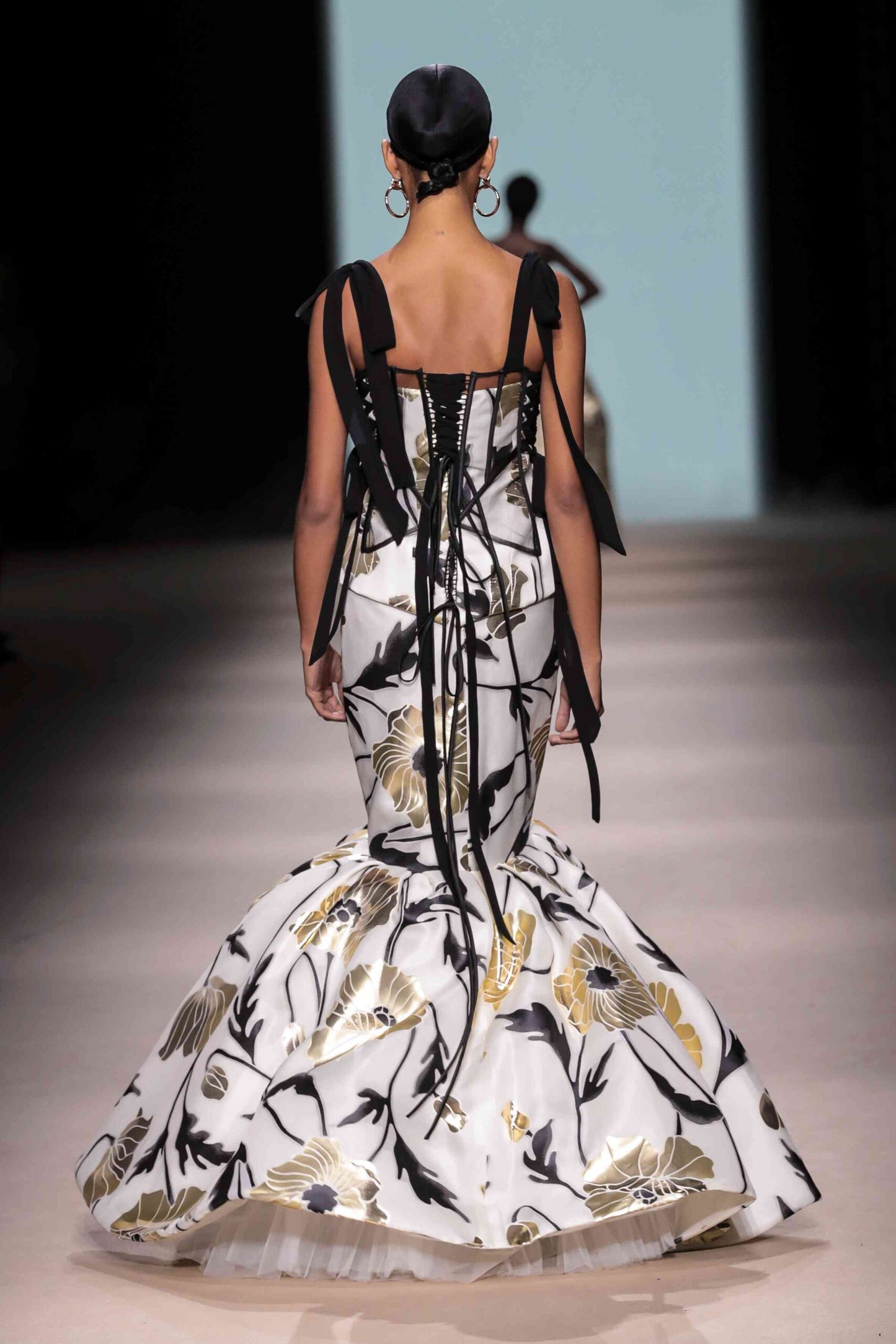 Structured Corset Floral Mermaid Gown