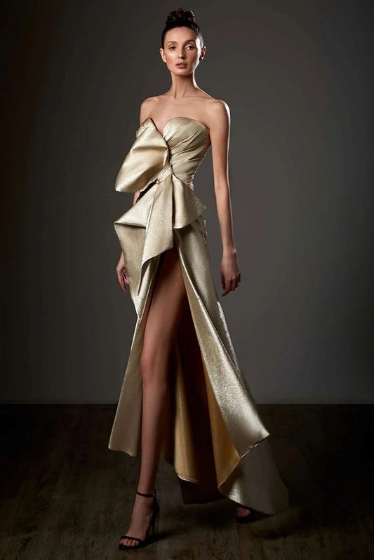 Satin Lurex Gown with Jacket