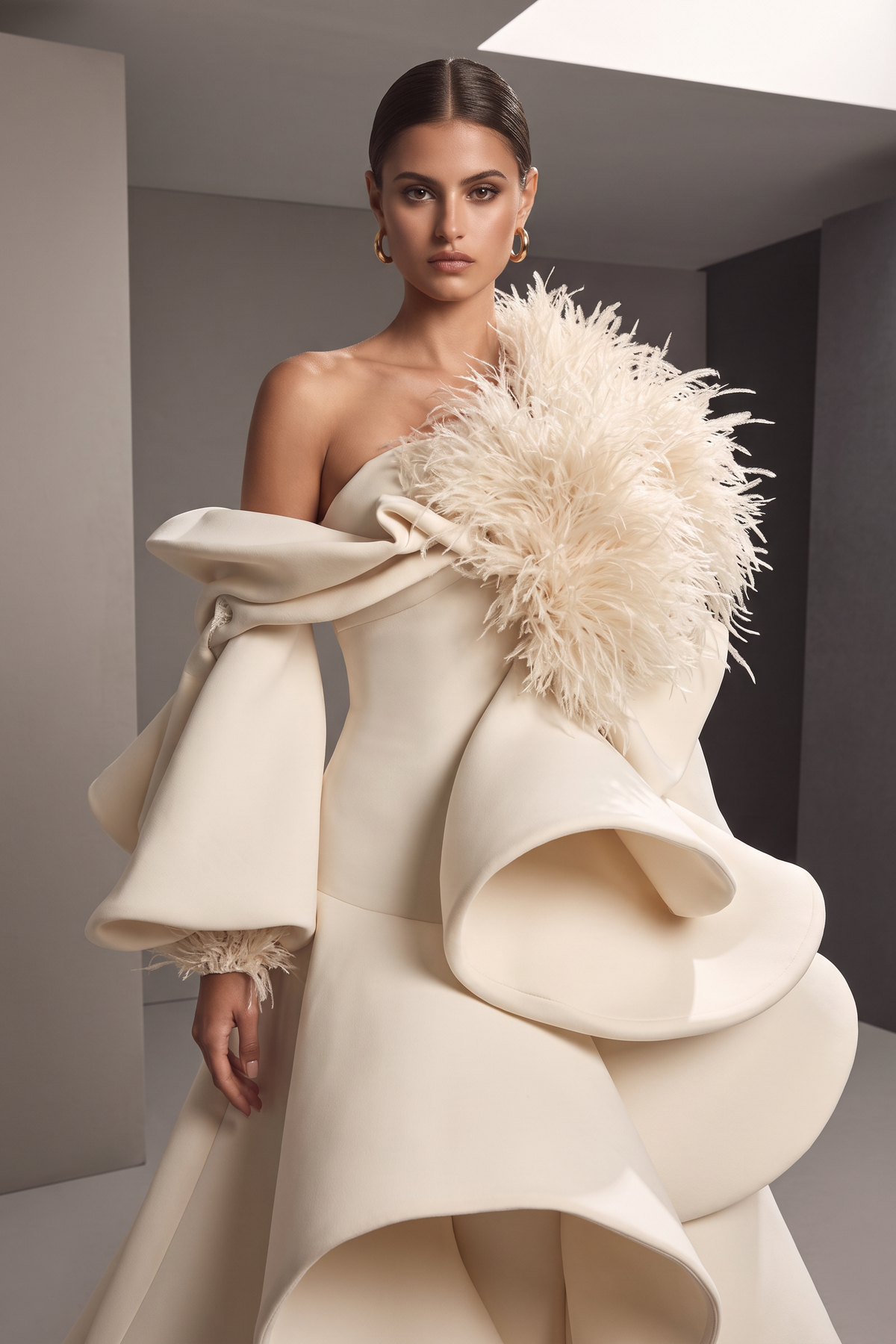 Off Shoulder Sculpt Gown