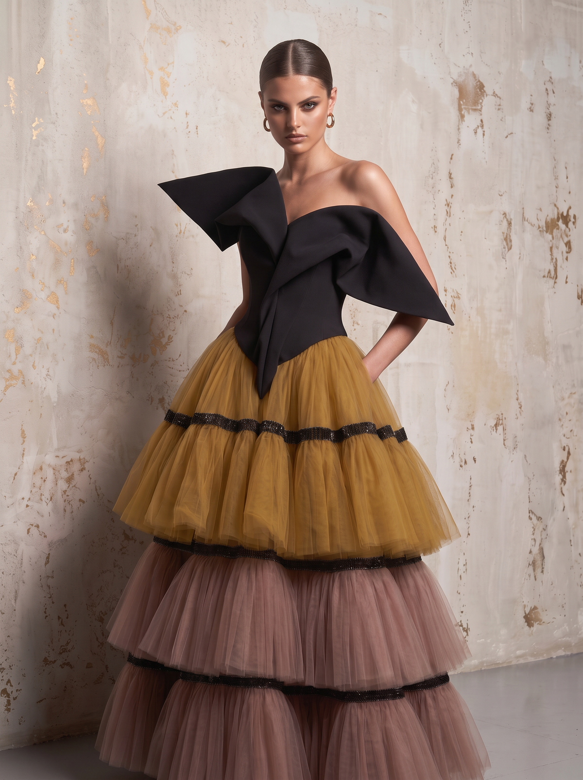 Asymmetric Sleeveless Gown