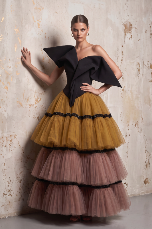 Asymmetric Sleeveless Gown