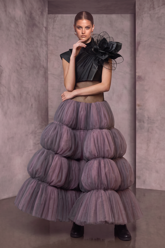 Cap Sleeve Evening Gown