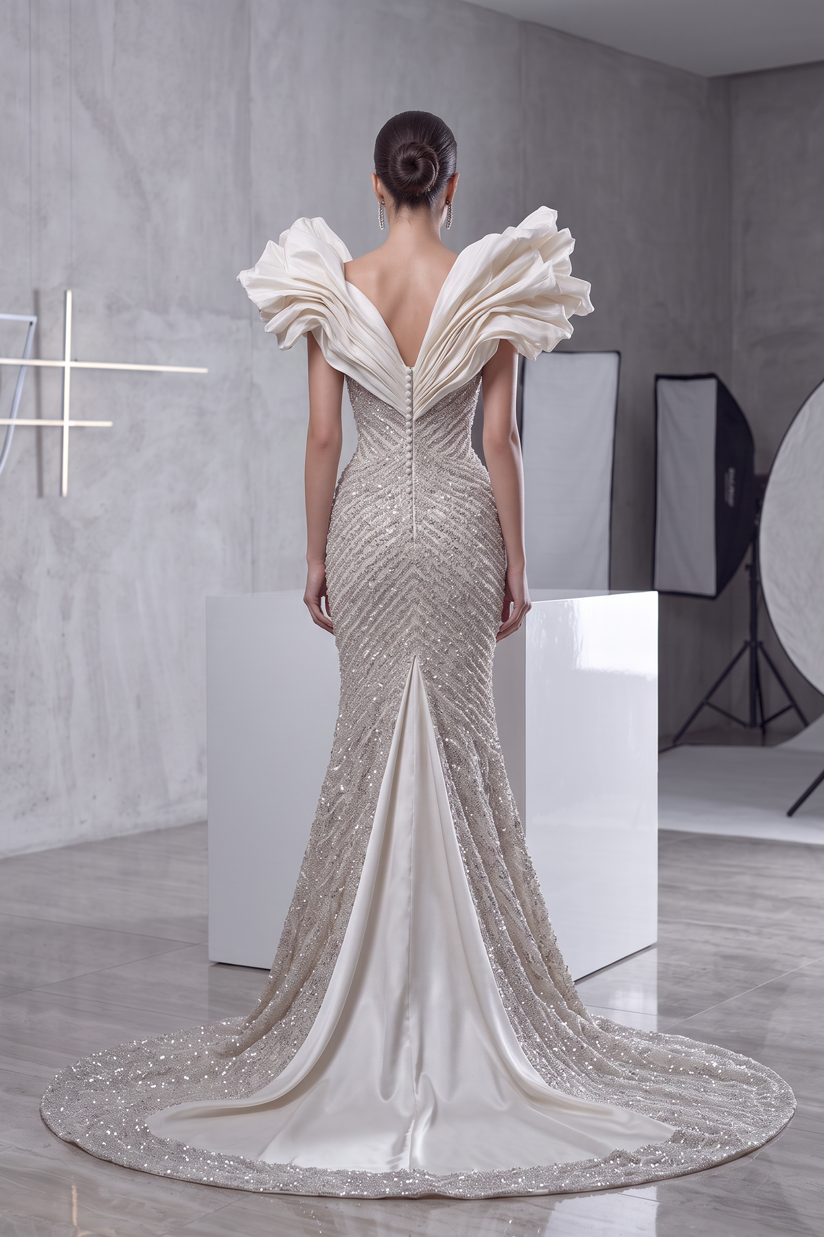 Flared Sculpted Bodice Gown