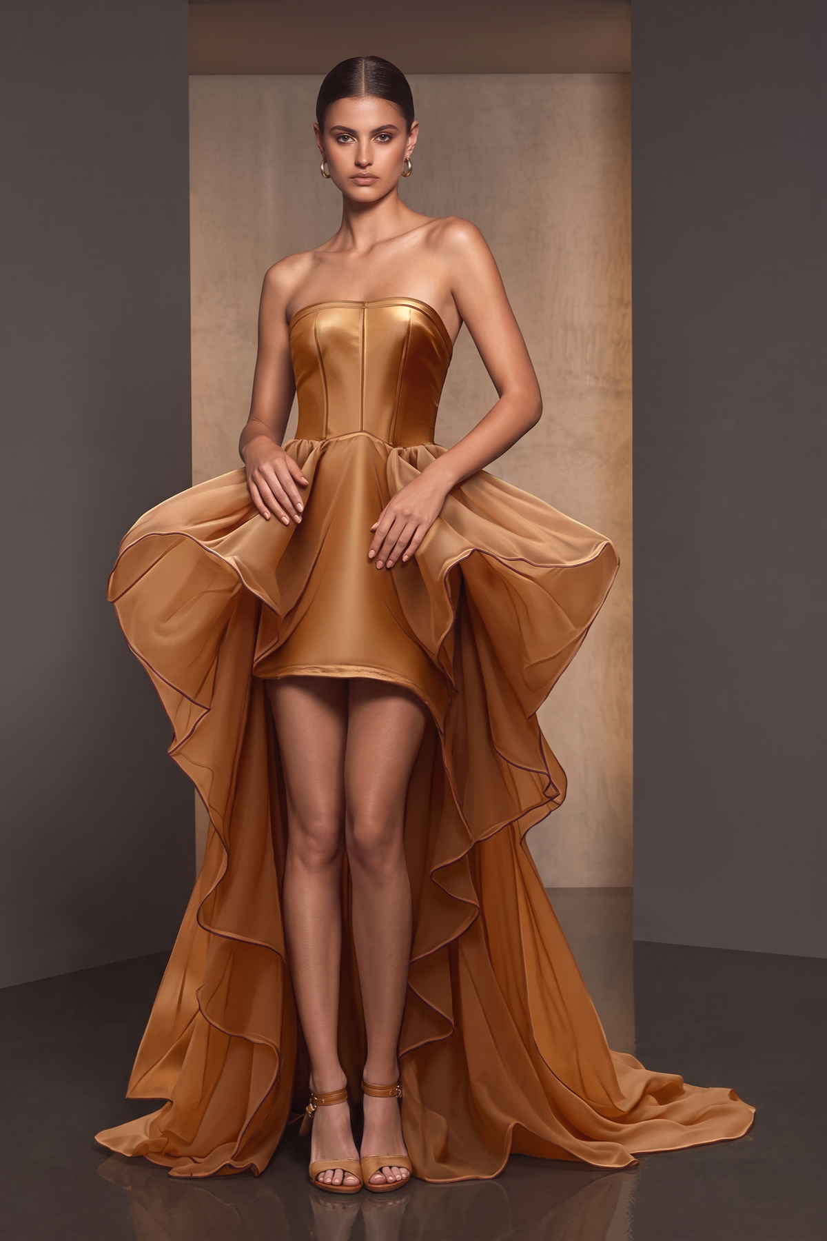 Vestido acampanado asimétrico
