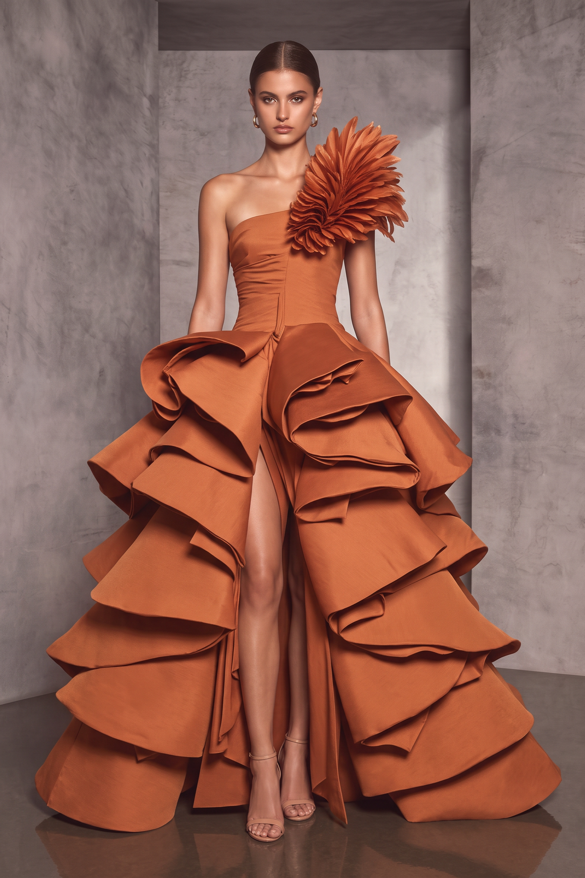 High Front Slit Gown