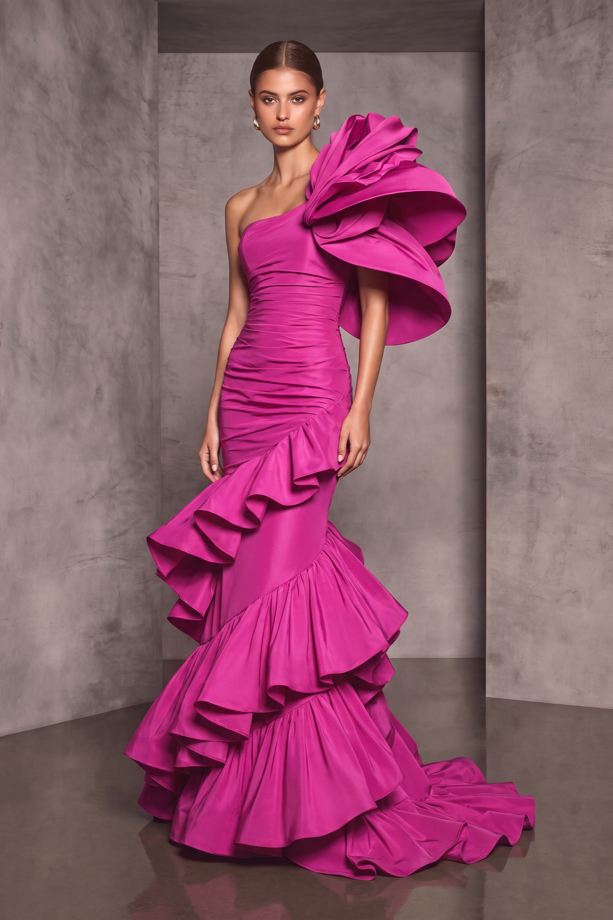 Vestido en Espiral con Volantes