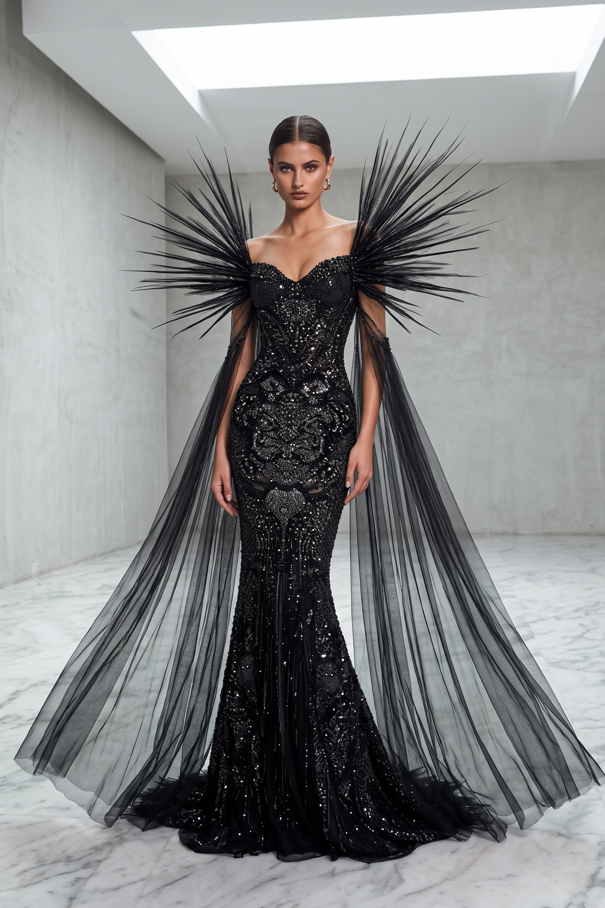 Flared Structured Gown
