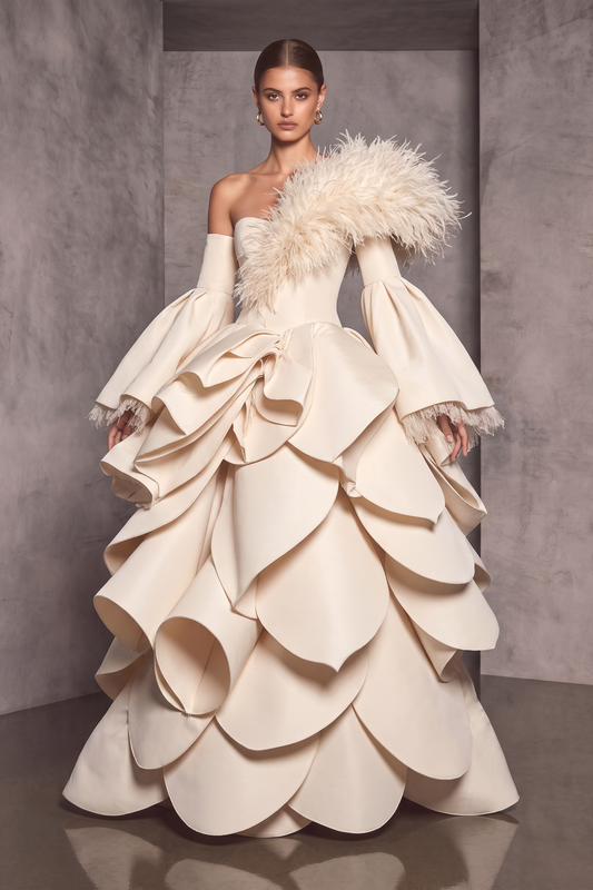 Long Sleeve Petal Gown