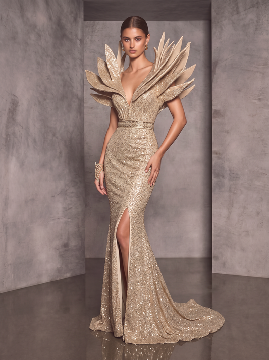 Structured Flared Gown