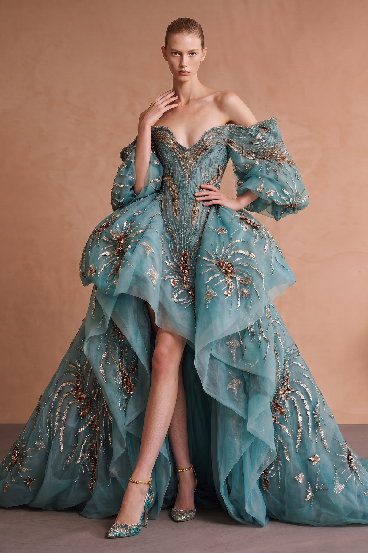 Off-Shoulder Evening Gown