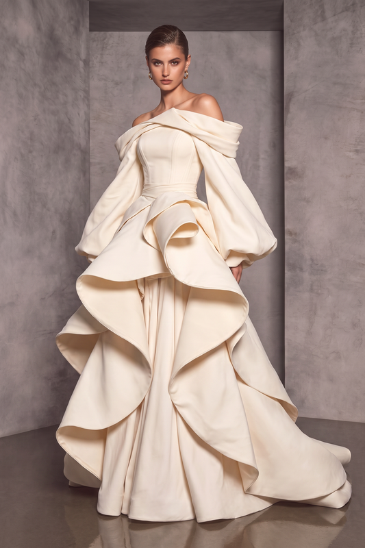 Ruffled Shaden Gown