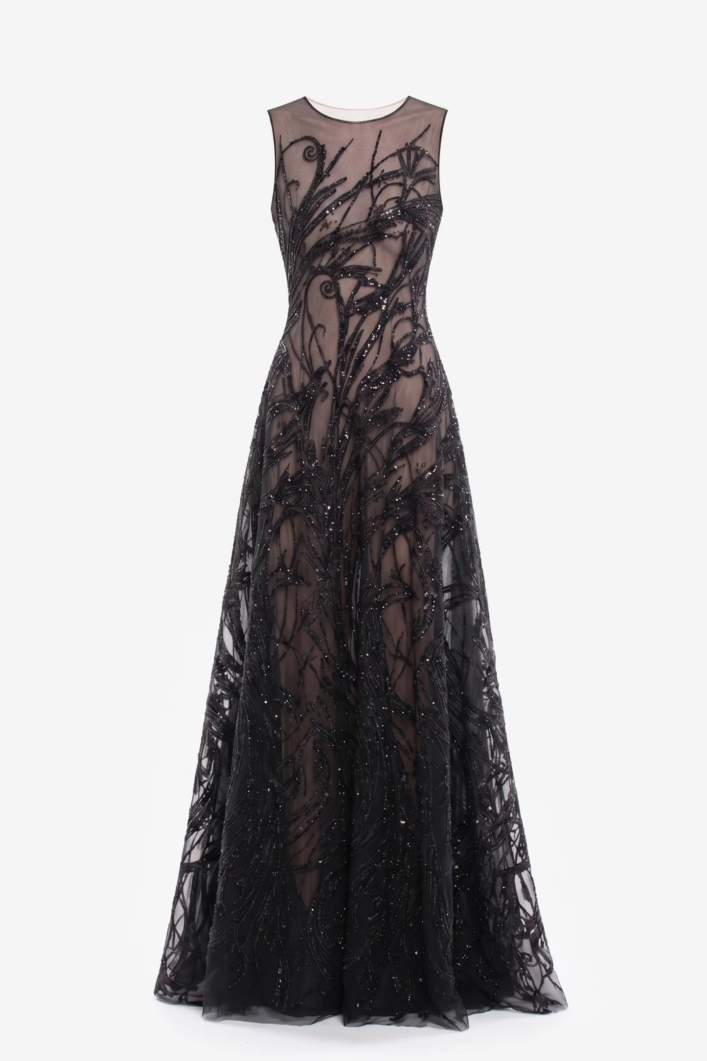 Embroidered Long Dress with Cape