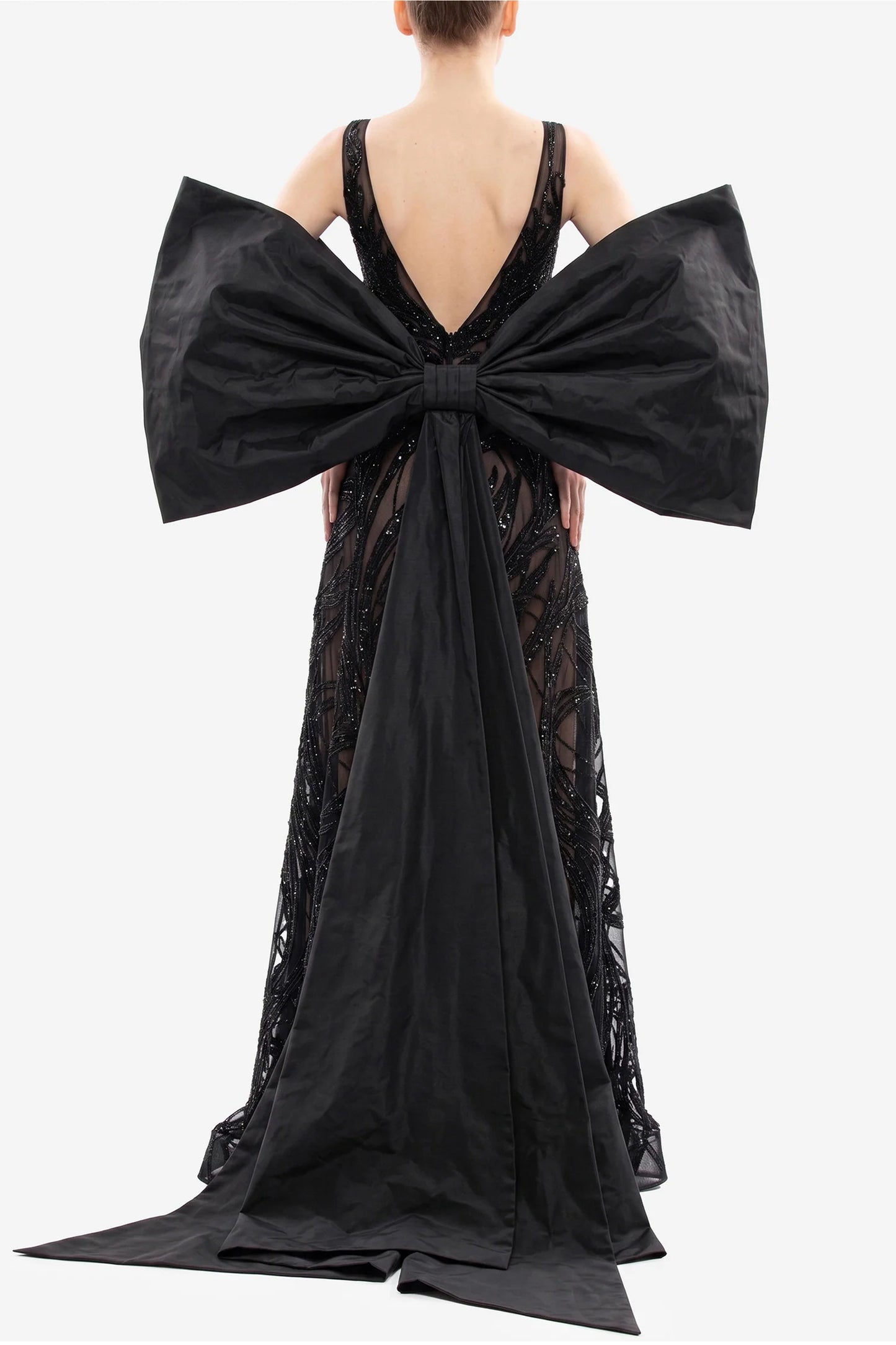 Embroidered Long Dress with Cape