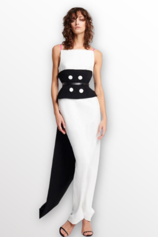 Structured Layered Crepe Gown